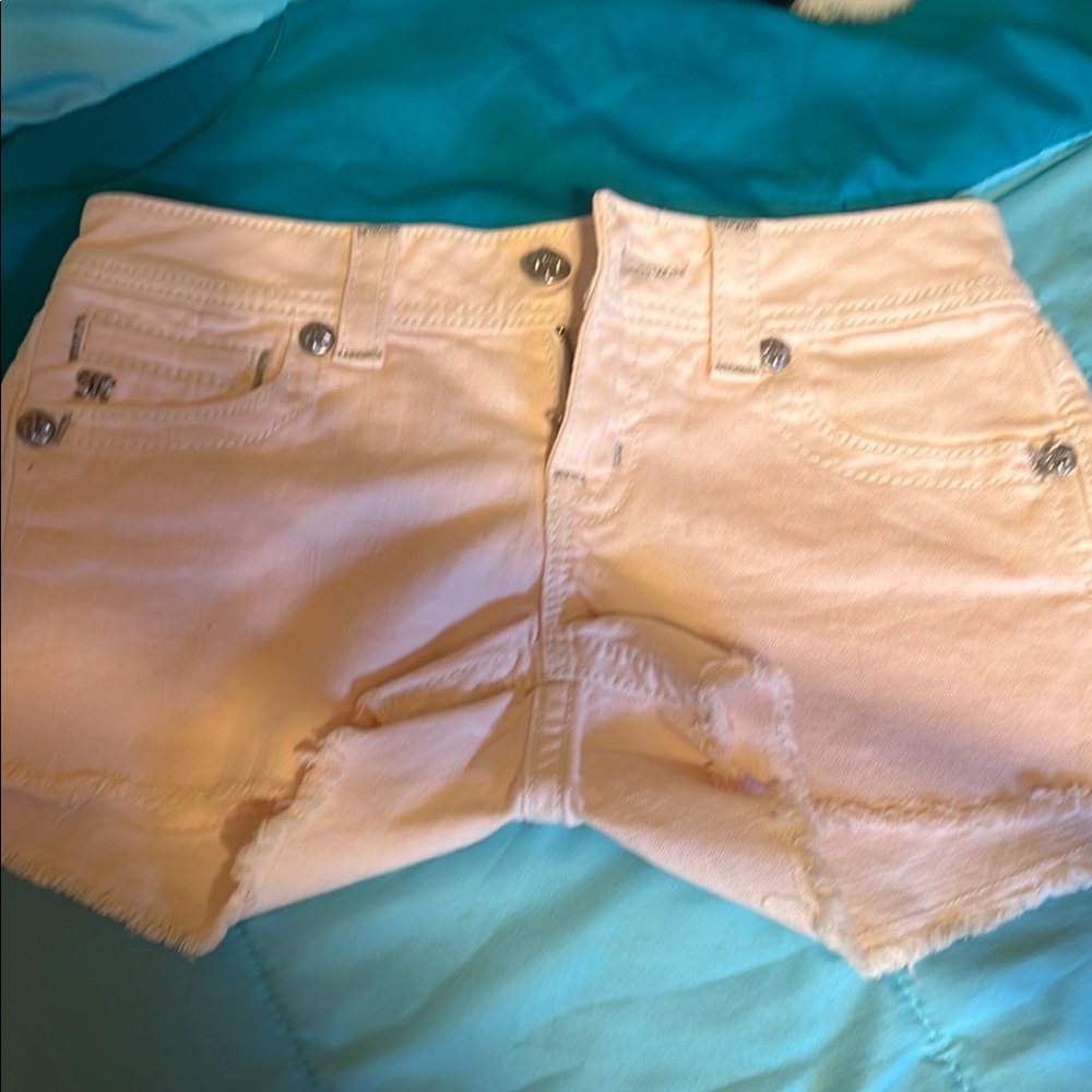Women's Cream Denim Shorts